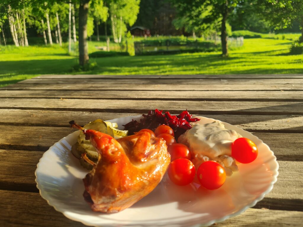 Väljaotsa Vutitalu valmistatud vutt värske salatiga